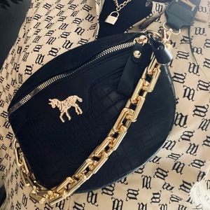 Faux leather croc patterned crossbody